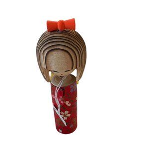 Japanese Wooden Mini Kokeshi Doll Hand Crafted